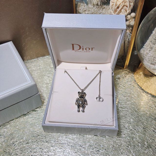 DIOR飾品 DIOR19年新款 迪奧泰迪熊水晶古銀時尚項鏈  zgbq1146